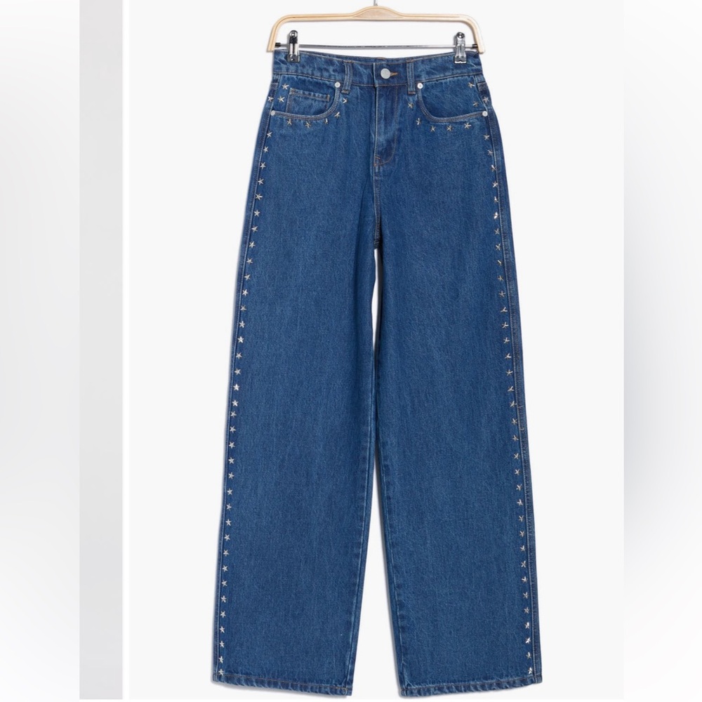 BNWT!  Blank NYC Star-Studded Blue Flare Jeans